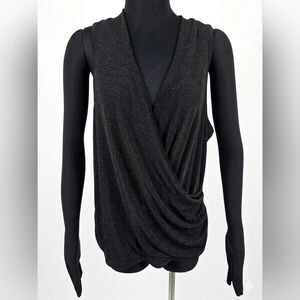 Anthropologie Black Draped Sleeveless Blouse
